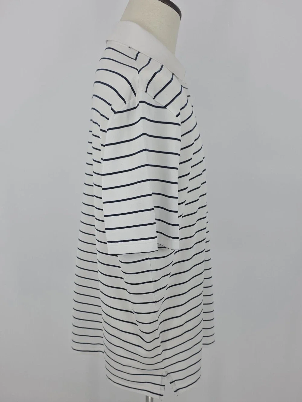 Polo Ralph Lauren Performance Polo Shirt Mens L White Navy Stripe NWT Golf